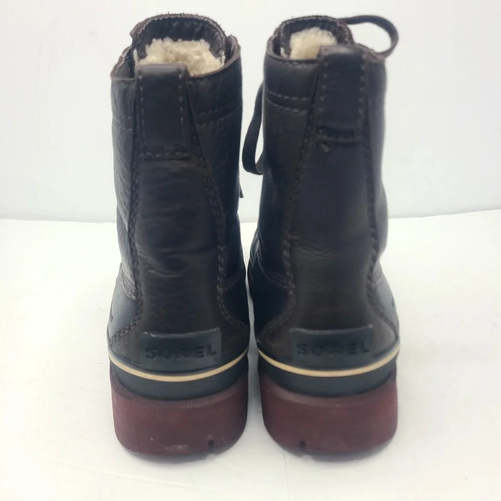 Sorel Mens Caribou Waterproof Boots Size 11.5 Brown Lace Up Winter Snow Lined